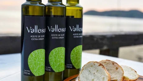 Bottles of cold-pressed olive oil, Vallesur